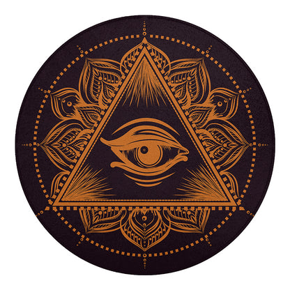 Eye of Providence Mandala Print Round Blanket