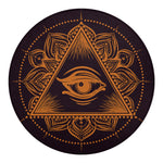 Eye of Providence Mandala Print Round Blanket