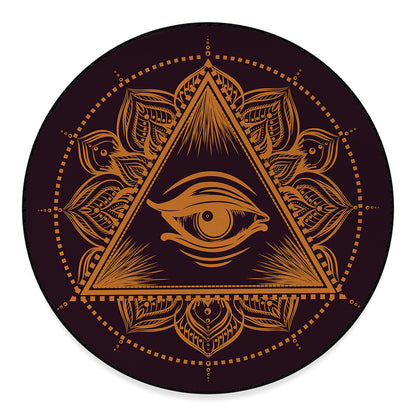 Eye of Providence Mandala Print Round Floor Mat