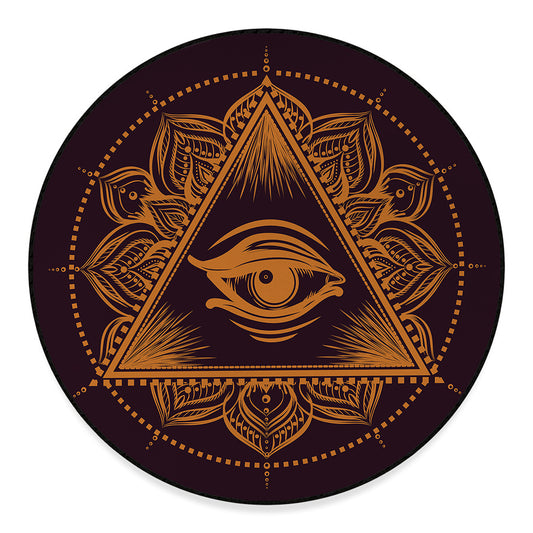 Eye of Providence Mandala Print Round Floor Mat