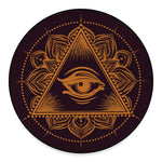 Eye of Providence Mandala Print Round Floor Mat