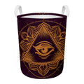 Eye of Providence Mandala Print Round Laundry Basket