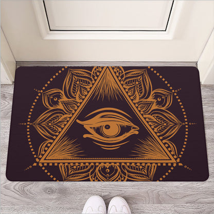 Eye of Providence Mandala Print Rubber Doormat