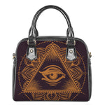 Eye of Providence Mandala Print Shoulder Handbag