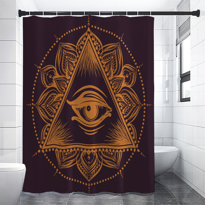 Eye of Providence Mandala Print Shower Curtain