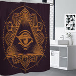Eye of Providence Mandala Print Shower Curtain