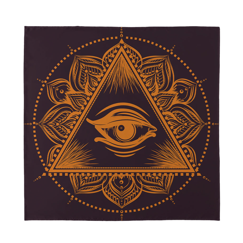 Eye of Providence Mandala Print Silk Bandana