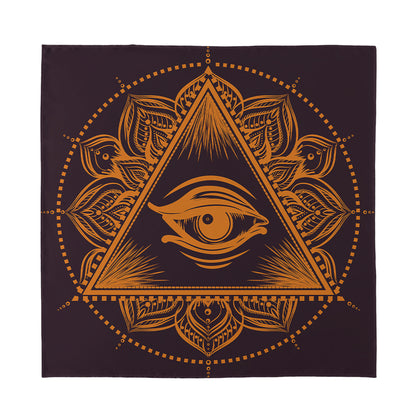 Eye of Providence Mandala Print Silk Bandana