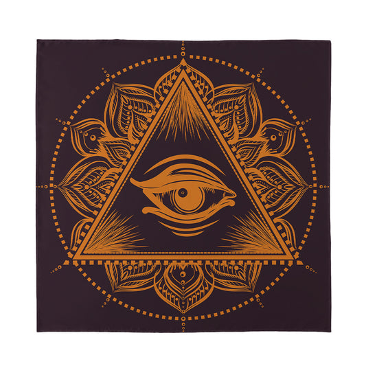 Eye of Providence Mandala Print Silk Bandana