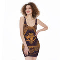 Eye of Providence Mandala Print Sleeveless Bodycon Dress