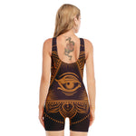 Eye of Providence Mandala Print Sleeveless One Piece Swimsuit