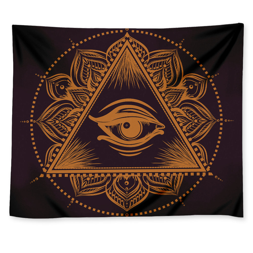 Eye of Providence Mandala Print Tapestry
