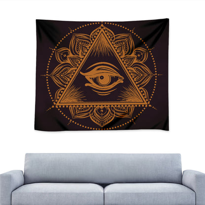 Eye of Providence Mandala Print Tapestry