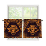 Eye of Providence Mandala Print Tier Curtains