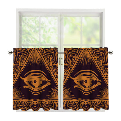 Eye of Providence Mandala Print Tier Curtains