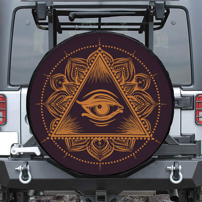 Eye of Providence Mandala Print Tire Cover