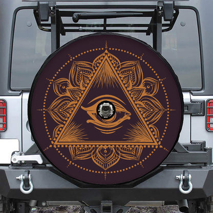Eye of Providence Mandala Print Tire Cover With Camera Hole