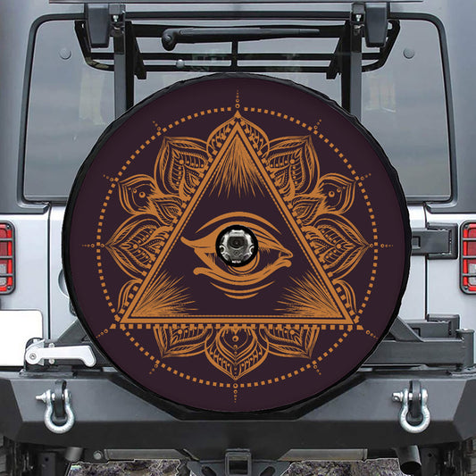 Eye of Providence Mandala Print Tire Cover With Camera Hole