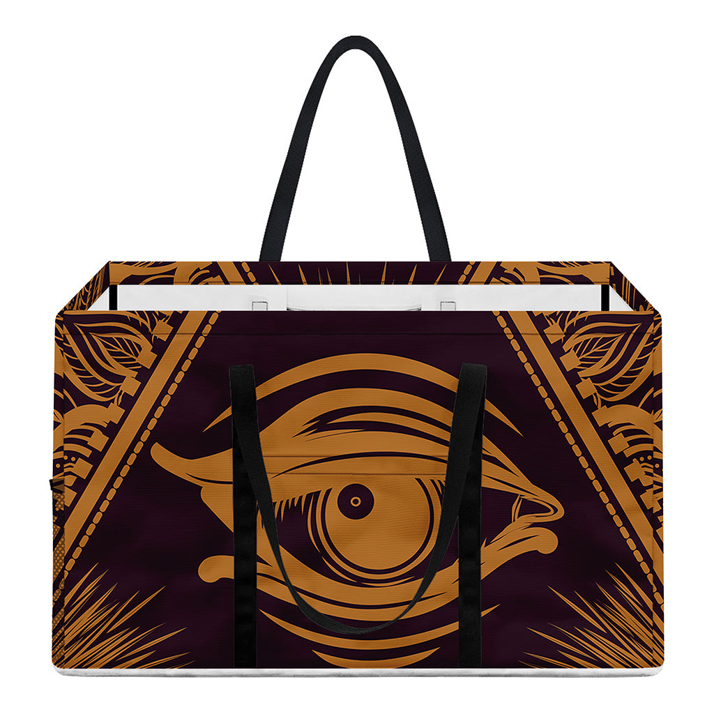 Eye of Providence Mandala Print Utility Tote Bag