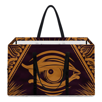 Eye of Providence Mandala Print Utility Tote Bag