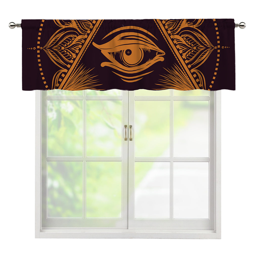 Eye of Providence Mandala Print Window Valance