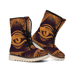 Eye of Providence Mandala Print Winter Boots