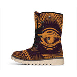 Eye of Providence Mandala Print Winter Boots