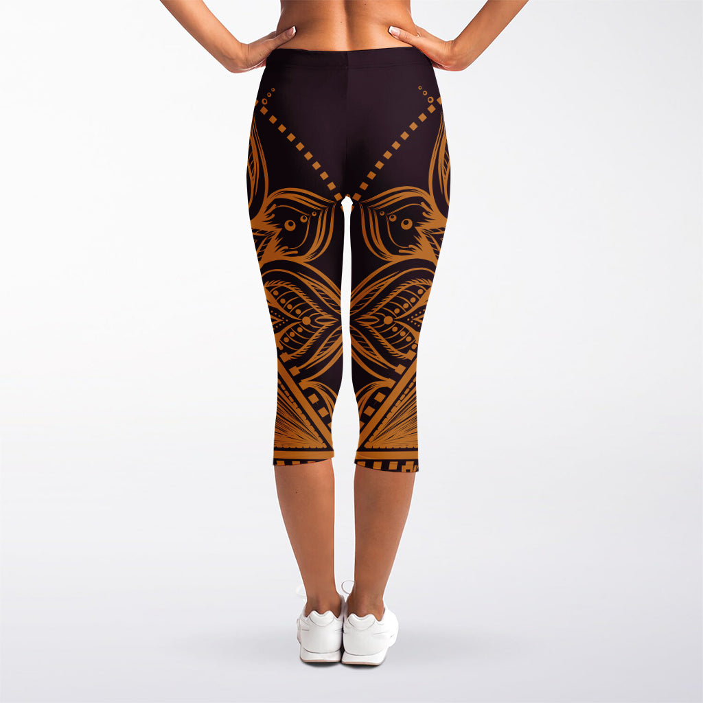 Eye of Providence Mandala Print Women's Capri Leggings