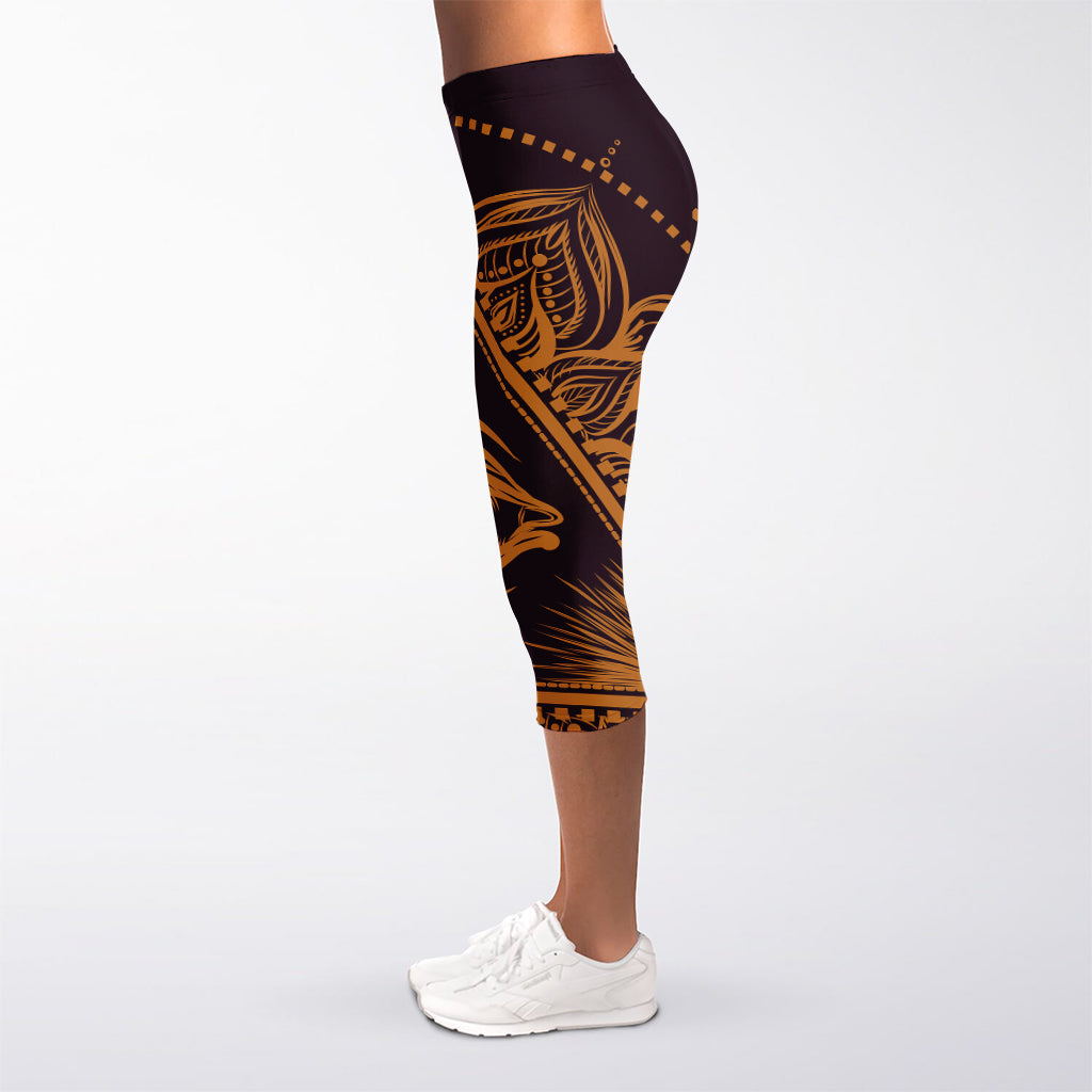 Eye of Providence Mandala Print Women's Capri Leggings
