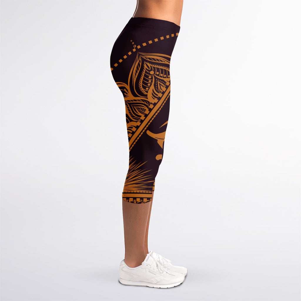 Eye of Providence Mandala Print Women's Capri Leggings