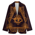 Eye of Providence Mandala Print Women's Cotton Blazer