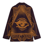 Eye of Providence Mandala Print Women's Cotton Blazer