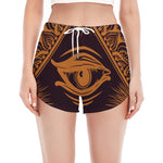 Eye of Providence Mandala Print Women's Split Running Shorts