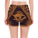 Eye of Providence Mandala Print Women's Split Running Shorts