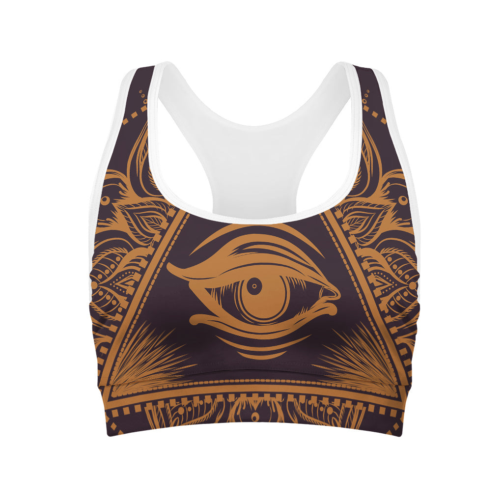 Eye of Providence Mandala Print Women's Sports Bra