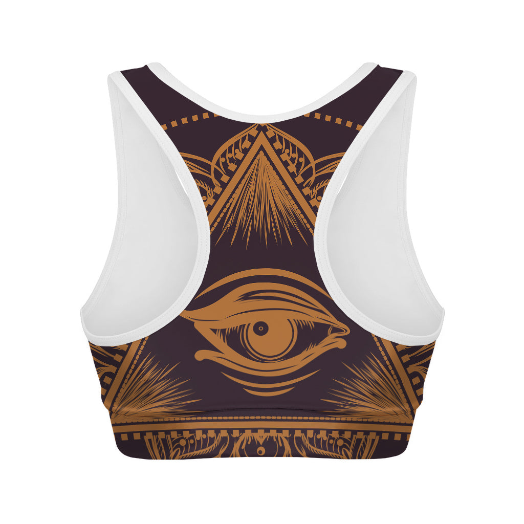 Eye of Providence Mandala Print Women's Sports Bra