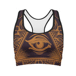 Eye of Providence Mandala Print Women's Sports Bra
