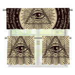 Eye of Providence Symbol Print 3 Piece Kitchen Curtains