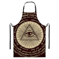 Eye of Providence Symbol Print Bib Apron With Pocket