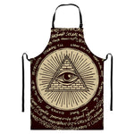 Eye of Providence Symbol Print Bib Apron With Pocket