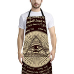 Eye of Providence Symbol Print Bib Apron With Pocket