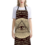 Eye of Providence Symbol Print Bib Apron With Pocket