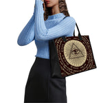 Eye of Providence Symbol Print Canvas Tote Bag