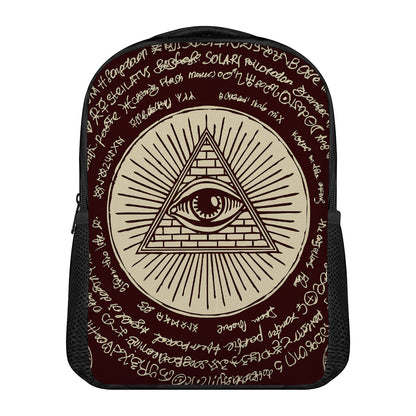 Eye of Providence Symbol Print Casual Backpack