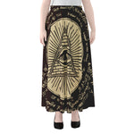 Eye of Providence Symbol Print Chiffon Maxi Skirt