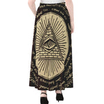 Eye of Providence Symbol Print Chiffon Maxi Skirt