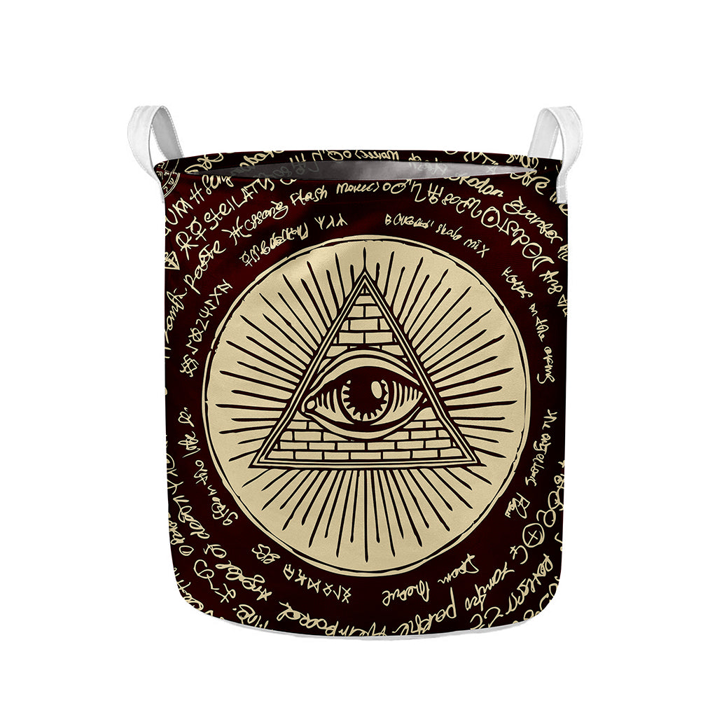 Eye of Providence Symbol Print Collapsible Laundry Basket