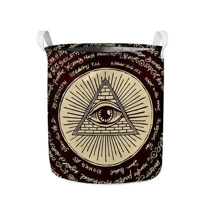 Eye of Providence Symbol Print Collapsible Laundry Basket