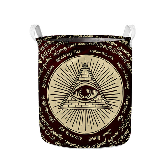 Eye of Providence Symbol Print Collapsible Laundry Basket