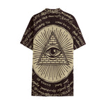 Eye of Providence Symbol Print Cotton Hawaiian Shirt